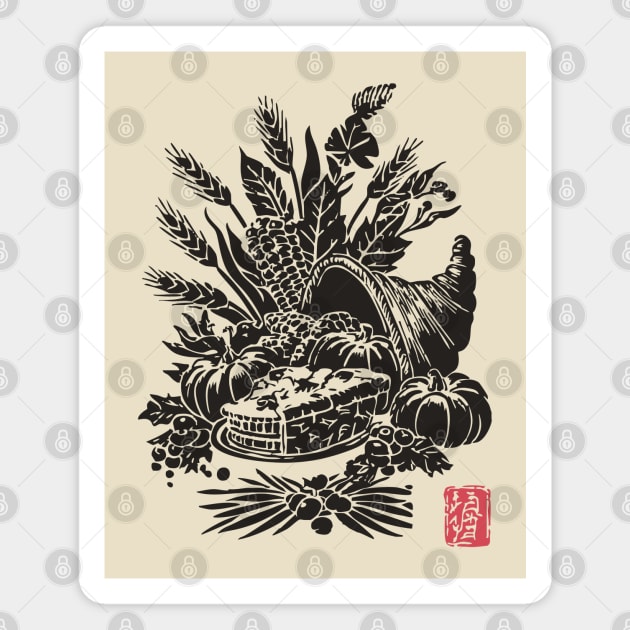 Cornucopia Harvest Illustration Magnet by TuncGK